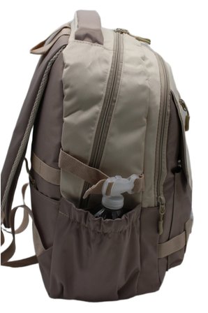 çok bölmeli okul çantası unisex okul sırt çantası 26011 bej-vizon