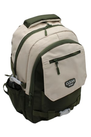 çok bölmeli okul çantası unisex okul sırt çantası 26011 bej-haki