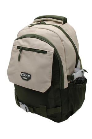çok bölmeli okul çantası unisex okul sırt çantası 26011 bej-haki
