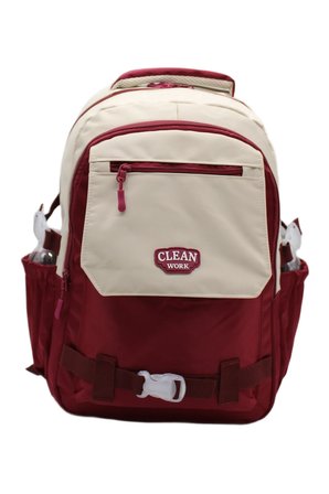 çok bölmeli okul çantası unisex okul sırt çantası 26011 bej-bordo