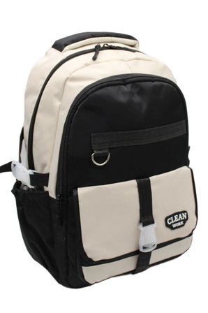 çok bölmeli okul çantası unisex okul sırt çantası 26012 mtc26012 bej-siyah