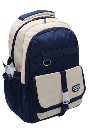 çok bölmeli okul çantası unisex okul sırt çantası 26012 mtc26012 bej-lacivert