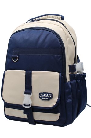 çok bölmeli okul çantası unisex okul sırt çantası 26012 mtc26012 bej-lacivert