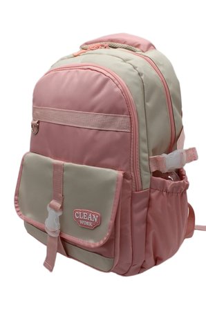 çok bölmeli okul çantası unisex okul sırt çantası 26012 mtc26012 bej-pudra