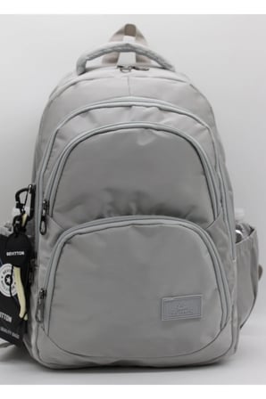 34600 Gri Su Geçirmez Kumaş Okul Çantası Kumaş Unisex Okul Sırt Çantası