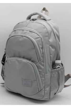 34600 Gri Su Geçirmez Kumaş Okul Çantası Kumaş Unisex Okul Sırt Çantası