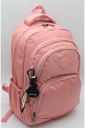 34600 Pudra Su Geçirmez Kumaş Okul Çantası Kumaş Unisex Okul Sırt Çantası