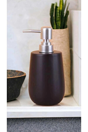 Stone Lüks Camsı Mat Seramik Banyo Mutfak Sıvı Sabunluk Bulaşık Deterjanlık Gümüş Silver Kapak