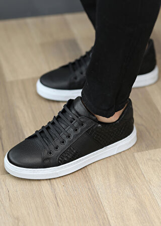 Hakiki Deri Günlük Baskılı Erkek Sneaker Roden5569