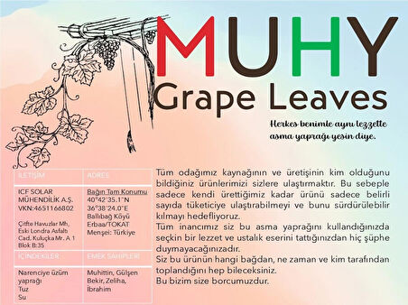 Muhy Asma Yaprağı 1 kg