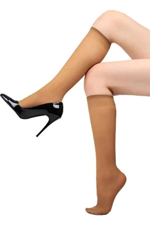4'lü Paket Fit 40 Den Orta Kalın Diz Altı Çorap 38 Bronz