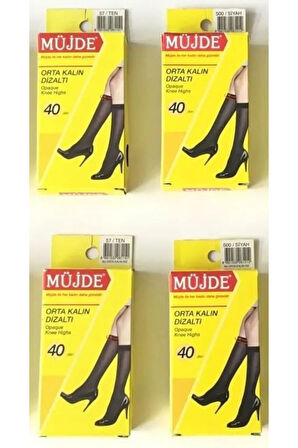 4'lü Paket Fit 40 Den Orta Kalın Diz Altı Çorap 38 Bronz