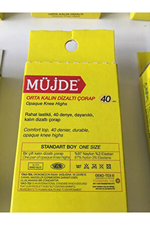 4'lü Paket Fit 40 Den Orta Kalın Diz Altı Çorap 38 Bronz