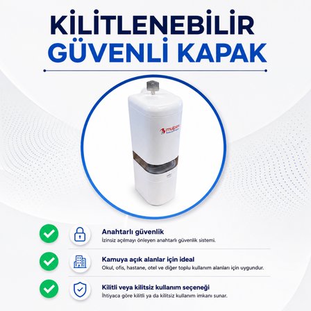 Mulpex 480 ml Beyaz Duvara Monte Sıvı Sabun Dispenseri | Premium Kalite ABS Gövde, Anahtarlı, Şık ve Güvenli