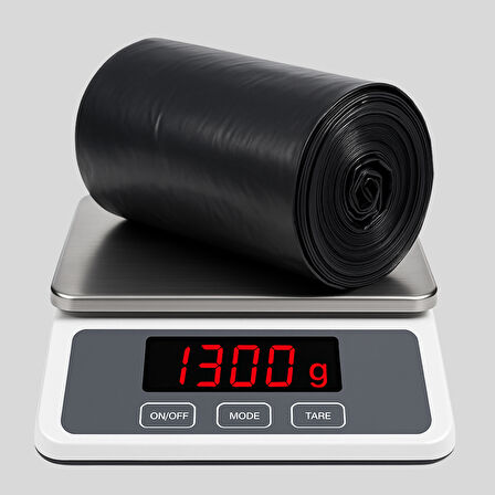 Mulpex Jumbo Boy Siyah Çöp Torbası 80x110 cm – 1 Rulo (1300 g ±%2) Dayanıklı ve Kalın, Ağır Hizmet Geri Dönüşüm