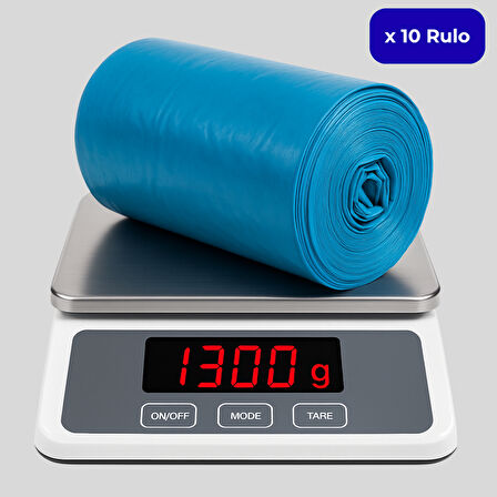 Mulpex Jumbo Boy Mavi Çöp Torbası 80x110 cm – 10 Rulo (13 kg ±%2) Dayanıklı ve Kalın, Ağır Hizmet Geri Dönüşüm
