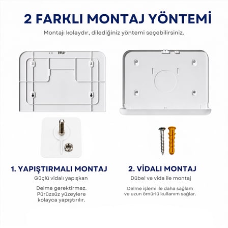 Mulpex Yarım Katlı Klozet Kapak Örtüsü Dispenseri Beyaz ABS Plastik Kilitli 40x28x4,5 cm