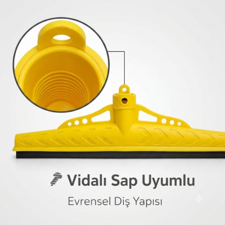 Mulpex Çekpas 40 cm 2 Adet Vidalı Sap Uyumlu | Yersil Çekçek Yer Çekçeği | Zemin Temizlik Aparatı