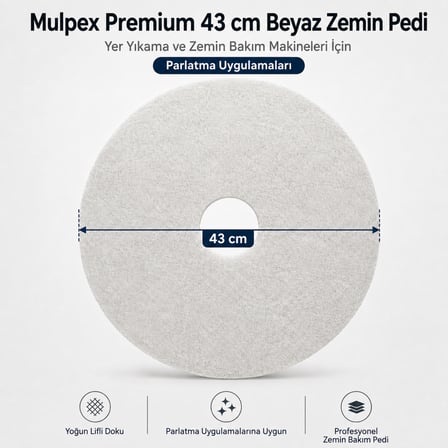 Mulpex Premium 43 cm Beyaz Zemin Pedi 5’li – Cila Parlatma Pedi
