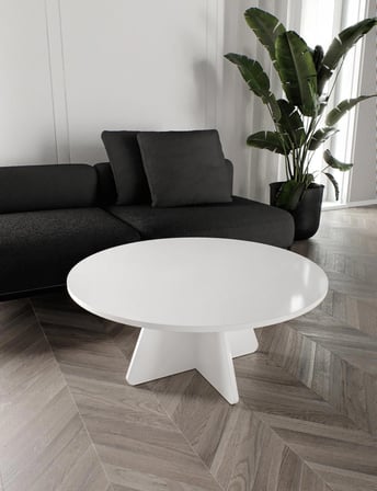KZNMOB HOME Mush 90cm orta Sehpa Beyaz - Tamamı MDF