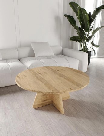 KZNMOB HOME Mush 90cm orta Sehpa Lefkas Meşe - Tamamı MDF