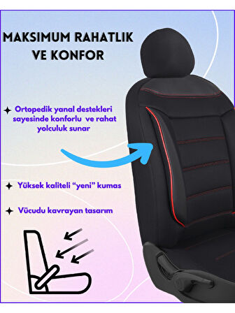 Citroen C1 Araçlara Uyumlu Tam Takım Flex K Model Oto Koltuk Kılıfı Seti