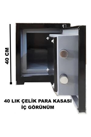 Store Çelik Para Kasası 40 Cm Siyah Gri