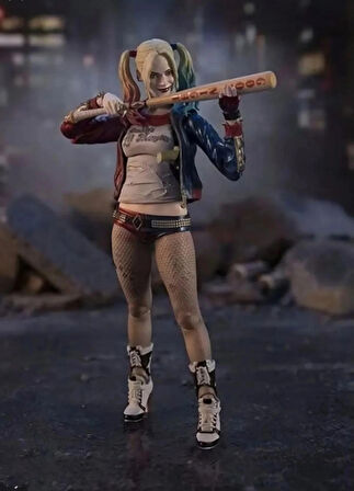 Harley Quinn anime action figür 3 kafalı 13 cm sevimli kaliteli hediyelik figür