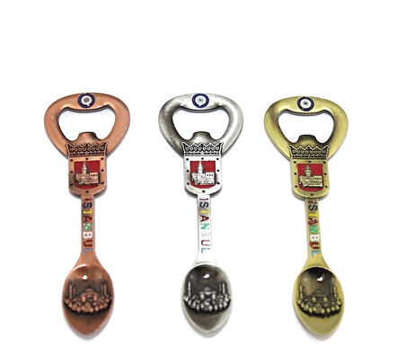 İstanbul Temalı Metal Magnet Ve Açacak Kaşık Tasarımlı