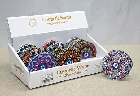 Taşlı El Aynası Yuvarlak İnce Model 5