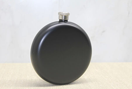 Yuvarlak Tekli Matara 8 Oz Siyah