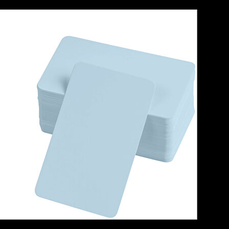 Boş Kelime Kartları 5x8 cm - 50 Adet Oval Kenarlı | Tabu &amp; Not Kartları - Mavi
