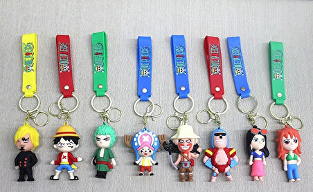 One Piece Karışık Karakterler Silikon Anahtarlık