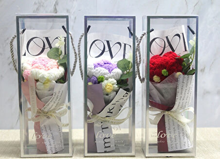 Tekli El Örgüsü Gül Buketi