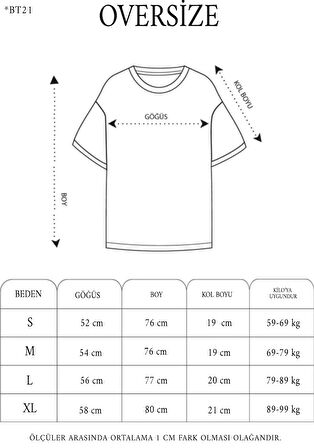 Unisex Bisiklet Yaka Baskılı Oversize T-Shirt - Beyaz