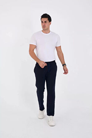 Unisex Üç İplik Basic Eşofman Özel Tasarım Pantolon - Lacivert