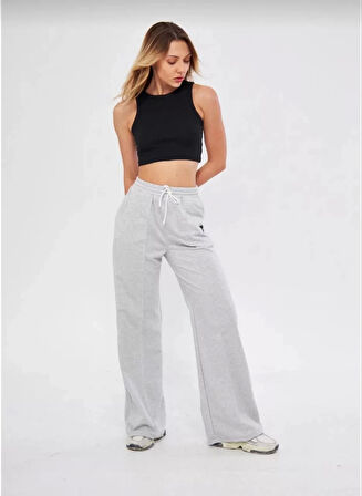 İki iplik Bol Paça Eşofman Pantalon - Gri