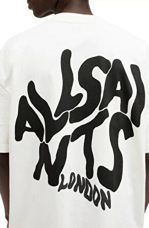 Erkek Baskılı Oversize T-shirt - Beyaz