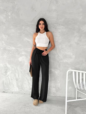 Ayrobin Oversize Kadın Pantalon - Siyah