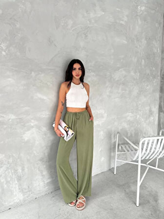 Ayrobin Oversize Kadın Pantalon - Mint Yeşili