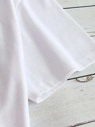 Kadın Beyaz "I've Got Your Back" Grafik Tişört - Eğlenceli Çubuk Tasarımlı Oversize Günlük Kısa Kollu Tişört, Polyester Örgü, Yuvarlak Yaka, İlkbahar ve Yaz için Mükemmel, Günlük Giyim Tişört | Eğlenceli Tasarım | Polyester Kumaş - Beyaz