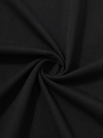 20/1 Penye Compack Sarj %1 Baskılı Oversize Bisiklet Yaka Kısa Kol Yazlık T-shirt - Siyah