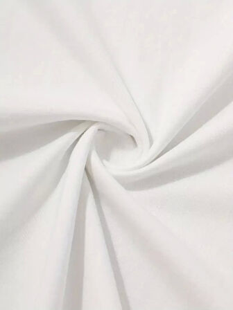 20/1 Penye Compack Sarj %1 Baskılı Oversize Bisiklet Yaka Kısa Kol Yazlık T-shirt - Beyaz