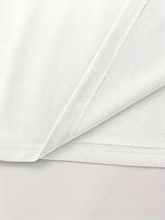 LB Baskılı Ön Arka Oversize Bisiklet Yaka Kısa Kol T-shirt - Beyaz