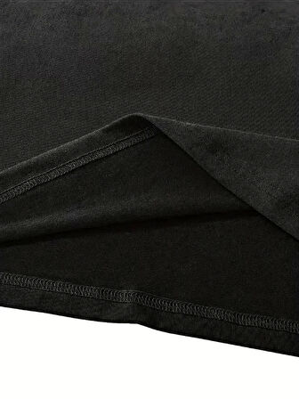 fiyonk Ön Arka baskılı siyah oversize unisex Kısa Kol t-shirt- Siyah