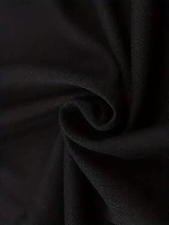 erkekler için Ön Arka Baskılı PERFECTLY günlük Kısa Kol tişört - Siyah