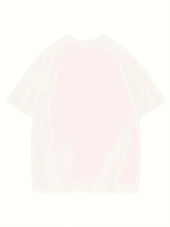 Thousand Ön Arka Baskılı Oversize Bisiklet Yaka T-shirt - Beyaz