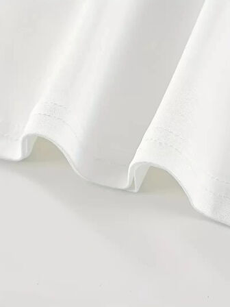 20/1 Penye CompackNew York Baskılı Oversize Kısa Kol Bisiklet Yaka T-shirt - Beyaz