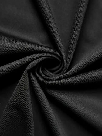 Benzersiz Sırt Baskılı Erkek Sokak Stili Bol Tişört - Nefes Alabilir Polyester, Makinede Yıkanabilir - Siyah
