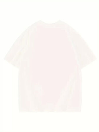 Kadın Eğlenceli Harf NY Baskılı Bisiklet Yaka Tişört - Rahat Polyester, Makinede Yıkanabilir - Yaz ve Fitness için Mükemmel, Yuvarlak Yaka- Beyaz